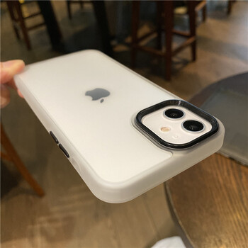 机智芽喧巷加厚白色适用iphone12手机壳简约苹果11保护套8p透明xr男xs