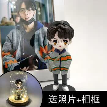 楪嫦开学季肖战手办盲盒肖战节日礼物明星周边盲盒创意模型公玻璃罩