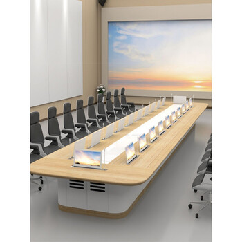 桌简约现代长条桌洽谈现代烤漆多功能视频会议办公洽谈桌椅组合长条桌