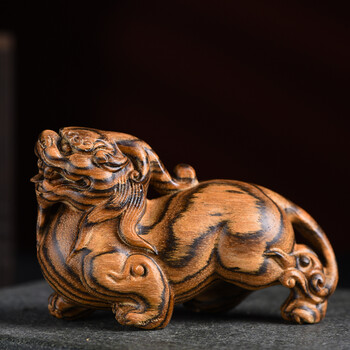 妙聚福虎皮檀汉代貔貅摆件南美木雕工艺品家居摆饰装饰品
