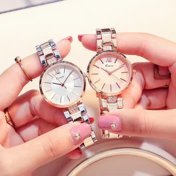 劳士顿女士手表女时尚潮流品牌简约气质学生初高中女生防水石英手链玫