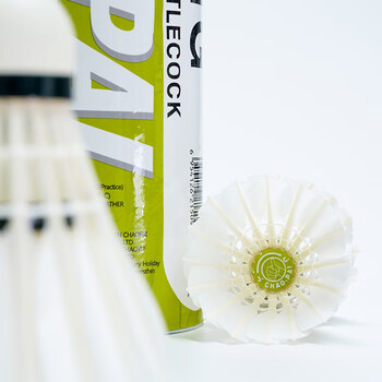 超牌牌浅绿超羽毛球训练耐打比赛鹅毛复合双拼12只装76速