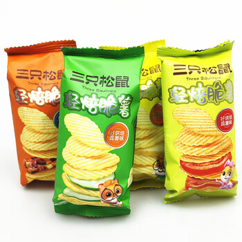 三只松鼠轻焙脆薯片原味散称2斤烧烤休闲办公室追剧零食小吃薯片青瓜