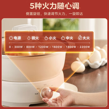 美的电火锅 IH速沸火锅专用锅分体式可拆洗家用电磁加热多功能锅4.5L大容量电煮锅不粘锅MC-HGE22BY06
