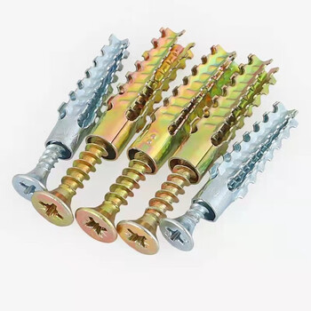 永利尚 圣诞树带刺锯齿壁虎轻型防松水泥墙空心砖混凝土墙镀锌膨胀螺丝管银色  M6*30（铁胀管+钉各100个）