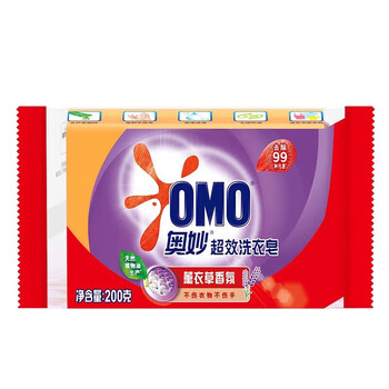 奥妙（OMO） 99薰衣草洗衣皂200g*2块+深层洁净洗衣粉300g*3袋 清洁去渍