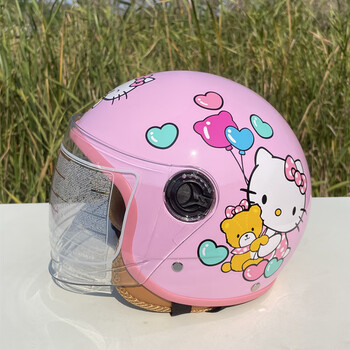 灰男女儿童四季通用保暖全盔安全帽 四季粉红色3-15岁(护耳款49-55头