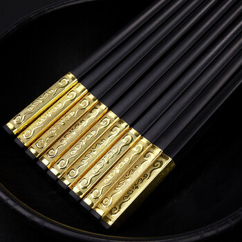 唐宗筷 合金筷子不含钢 耐高温易清洗 家用合金筷10双装 事事如意合金