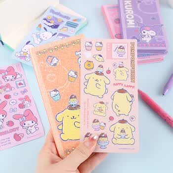 广博X三丽鸥weekly口袋手帐本库洛米贴纸网格内页学生记事本小巧便携手账80*156mm 77张 KT81376