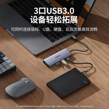 绿联Type-C扩展坞USB-C千兆网口转接拓展坞HDMI/VGA投屏hub分线器通用苹果15/16华为笔记本电脑ipad