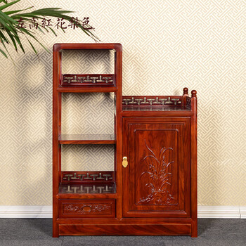 柜客厅小茶柜沙发茶桌边柜茶水台榆木餐边柜加高款左高红花梨色单门