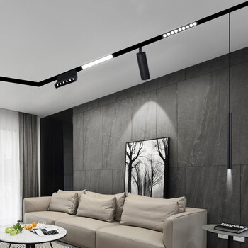 装/明装嵌入式无边框无主灯照明 现代简约家用线条灯磁吸i直接接电器