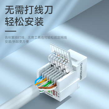 胜为（shengwei）超五类网络模块 CAT5e免打网络面板模块 RJ45水晶头电脑网线插座连接头 CMK5003H