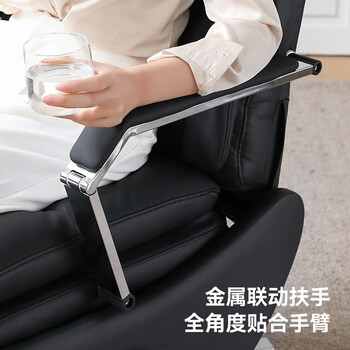 顾全老板椅家用可躺办公椅子环保真皮书房电脑椅人体工学椅C765黑