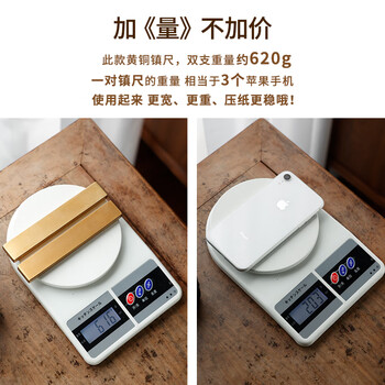 弘梅 黄铜对镇镇尺 镇纸铜大号简约双支装文镇毛笔架 文房四宝礼品把玩铜器摆件镇尺子 弘梅 黄铜对镇镇尺 镇纸铜大号简约双支装文镇毛笔架 文房四宝礼品把玩铜器摆件镇尺子