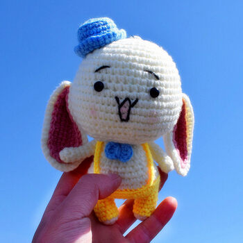 手工玩偶diy材料包钩针编织布布小熊猫卡通娃娃牛奶棉毛线教程 大耳兔