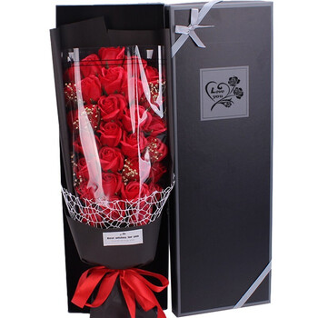 vivien情人节礼物红色香皂玫瑰花礼盒生日纪念日结婚礼物表白送女生送