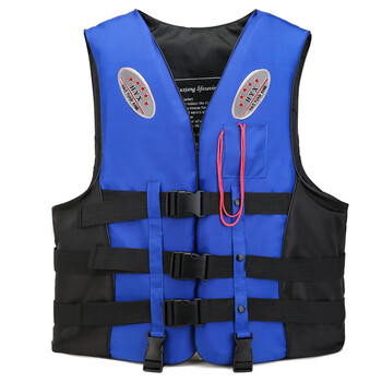 救生衣大人儿童大浮力专业安全船用便携钓鱼马甲游泳浮潜求生衣 蓝色