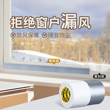 米乐奇冬季门窗缝隙防风胶带专治门窗漏风耐晒抗冻防风保暖防水自粘不易翘边白色-5cm宽*20m长【2卷】