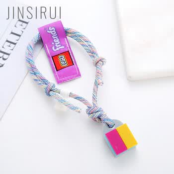 jinsirui乐高好朋友积木手链friends手绳男女闺蜜一对手环饰品七彩蓝