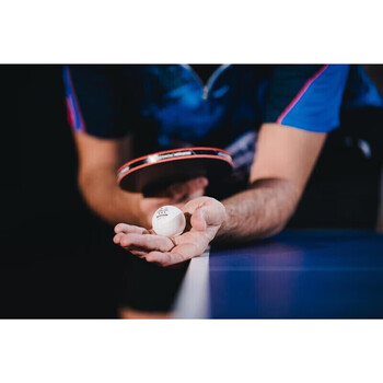 迪卡侬三星级乒乓球比赛用球发球机抽奖道具TAT40+ABS白球4只2640040