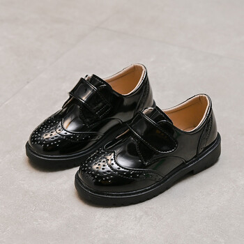 男孩皮鞋男童皮鞋黑色软底春秋款英伦夏季学生演出鞋小男孩儿童表演鞋