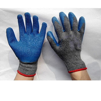 劳保手套浸胶劳保手套加厚皱纹防滑防割耐磨柔软皮工地工作手套