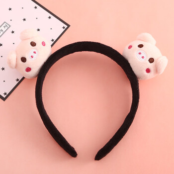 可爱毛绒小猪头饰公仔洗脸发箍韩版头箍猪猪发饰猪年发卡 浅粉猪发箍