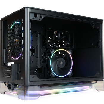 INWIN迎广A1 Lite 黑色 ITX电脑机箱迷你桌面型（支持ITX主板 120水冷 可适配显卡 配ARGB风扇及灯带）