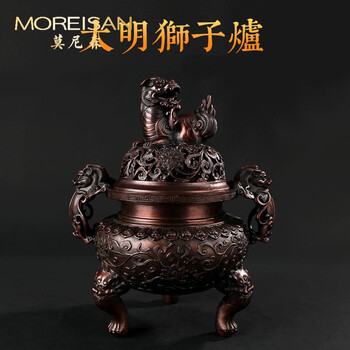 狮子铜香炉价格报价行情- 京东