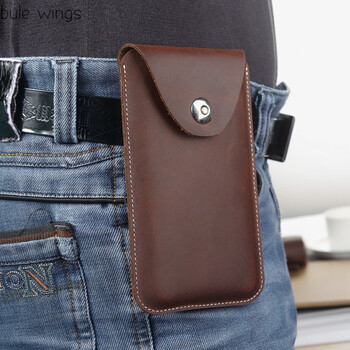 手机袋挂腰腰包牛皮手工保护套男士工地bluewings疯马皮腰挂大号装168