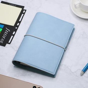 Filofax记事本英国进口高档手帐本简约软皮面活页笔记本礼盒装domino系列A6淡蓝色022578 Filofax记事本英国进口高档手帐本简约软皮面活页笔记本礼盒装domino系列A6淡蓝色022578