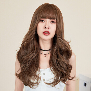唐妮假发女长发全头套式大波浪长卷发网红漫画刘海修脸逼真自然假发套