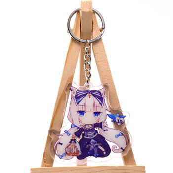 动漫周边猫娘乐园巧克力与香子兰香草钥匙扣亚克力双面挂件3d字扣高约