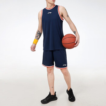 李宁运动套装篮球服男球衣韦德系列运动套装广东蓝s165