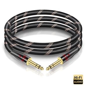 SKW 发烧级 6.5mm音频线公对公 6.35大三芯平衡 声卡/监听音箱/吉他乐器/调音台连接线 BG023-2米