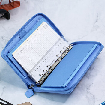 Filofax记事本英国进口高档活页手帐本多功能软皮面拉链手包礼盒装saffiano系列A6湛蓝色022592 Filofax记事本英国进口高档活页手帐本多功能软皮面拉链手包礼盒装saffiano系列A6湛蓝色022592