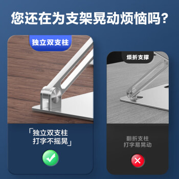 极川 笔记本支架电脑支架散热架铝合金电脑桌支架无极升降悬空立式增高托架苹果Mac联想拯救者华为架子