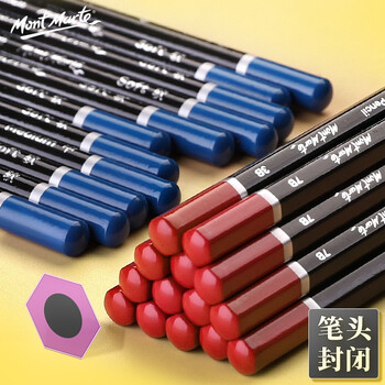 蒙玛特(Mont Marte)硬性素描炭笔12支盒装 美术绘画石墨铅笔学生初学速写碳笔 练习写生画画专用画笔PNX0007美术写生