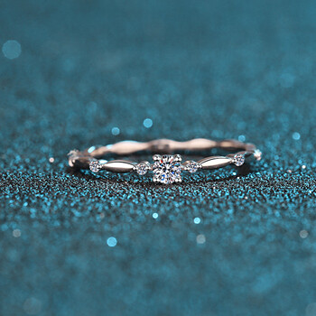 tdckd色莫桑钻戒指女士银情侣对戒求婚结婚礼物送女友10分莫桑石相思