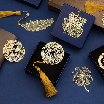 天色鲤鱼跃龙门黄铜书签礼盒 金属中国风伴手礼纪念品教师节礼物男女老师 年会生日送同学TS-5868