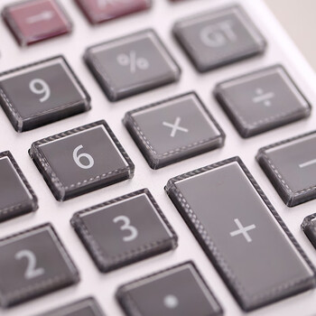 deli计算器得力(deli)大按键大屏幕语音型计算机真人发音财务会计办公计算器 中号水晶按键经济款  