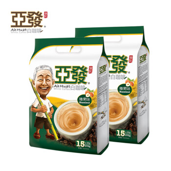 亚发（AhHuat） 速溶白咖啡马来西亚原装进口速溶咖啡粉15条*2袋 榛果15条*2袋