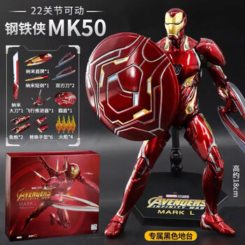 漫威复仇者联盟3可动潮玩玩具马克 礼盒款【十周年经典版】钢铁侠mk 7
