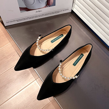 单鞋女瓢鞋平底玛丽珍女鞋子软底软面宽胖脚大码女鞋4143黑色35