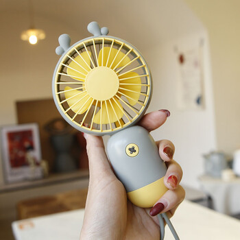 可爱小风扇迷你usb可充电学生宿舍电扇手拿便携式随身手持电风扇绿黄