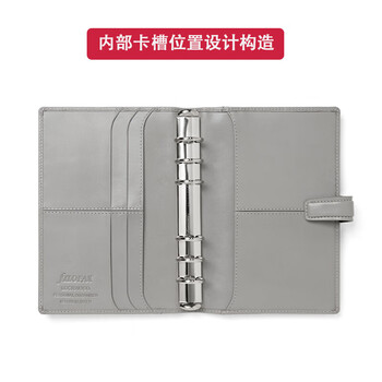 Filofax英国进口2026年内页日程本真牛皮日记本商务办公笔记活页本手帐lockwood系列A6石灰色手帐款022663