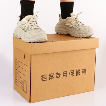 泰档档案箱档案专用保管箱加厚大容量办公用品牛皮纸文件整理箱人事档案文件箱42*24*32cm1个装