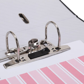 得力快劳夹5480 A4两孔活页夹打孔夹加厚型快劳夹文件夹  背宽55mm 黑色 5个装