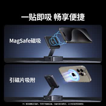 绿联Type-C磁吸扩展坞HDMI拓展坞USB分线器4K60Hz转换器适用苹果华为笔记本电脑平板手机折叠支架35590